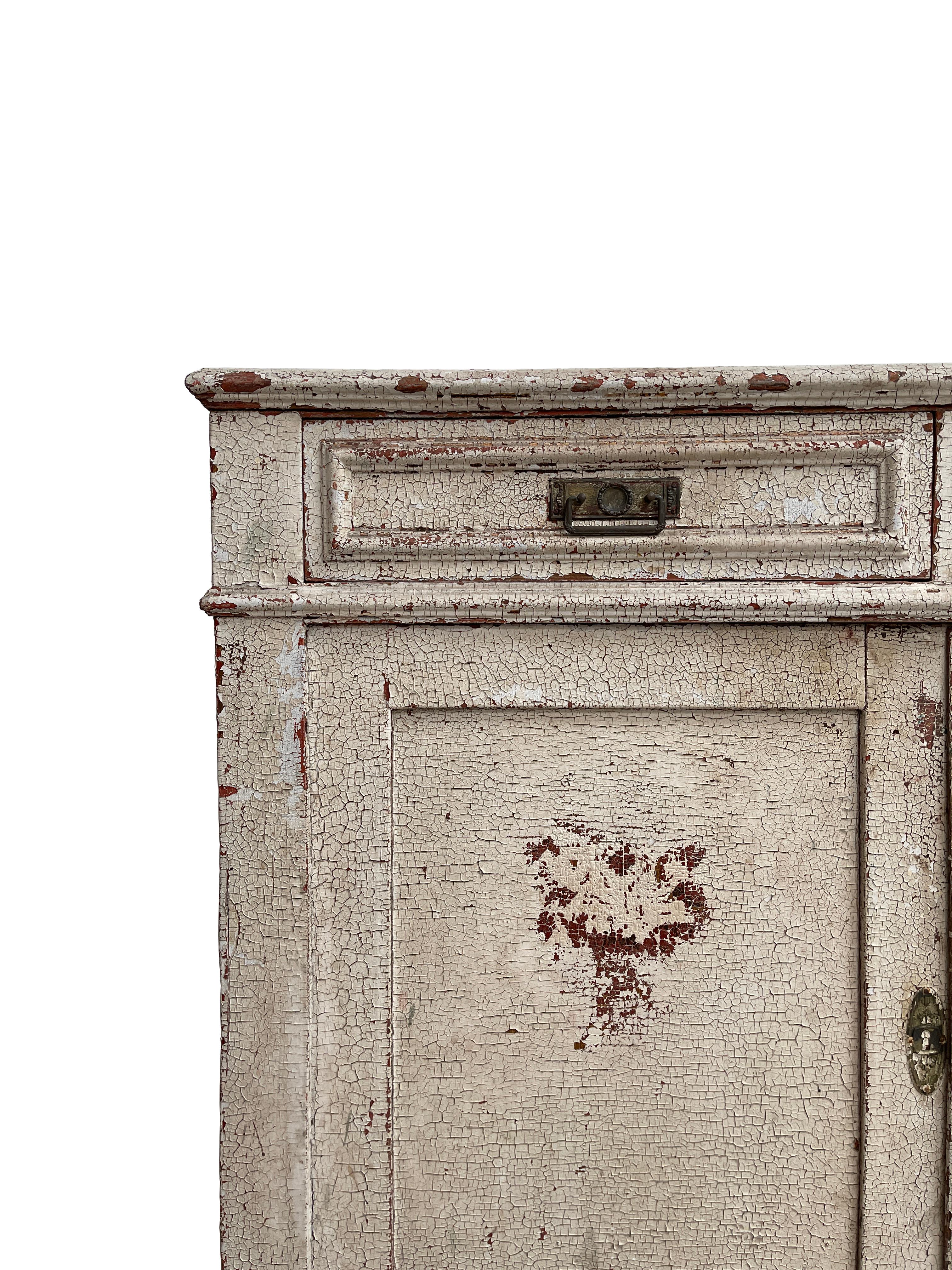 Wood Antique Vintage Industrial French Haberdashery Cabinet Sideboard Chest Drawers For Sale
