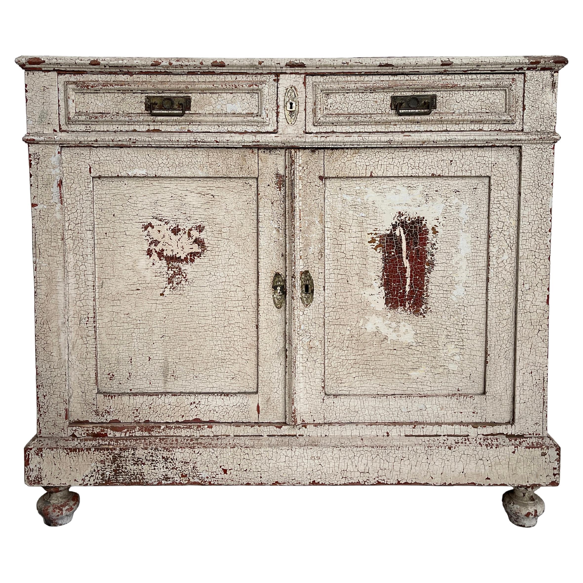 Antique Vintage Industrial French Haberdashery Cabinet Sideboard Chest Drawers For Sale