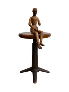 Antique Vintage 19th Century Hand Carved Artist Wooden Articulated Lay Figure