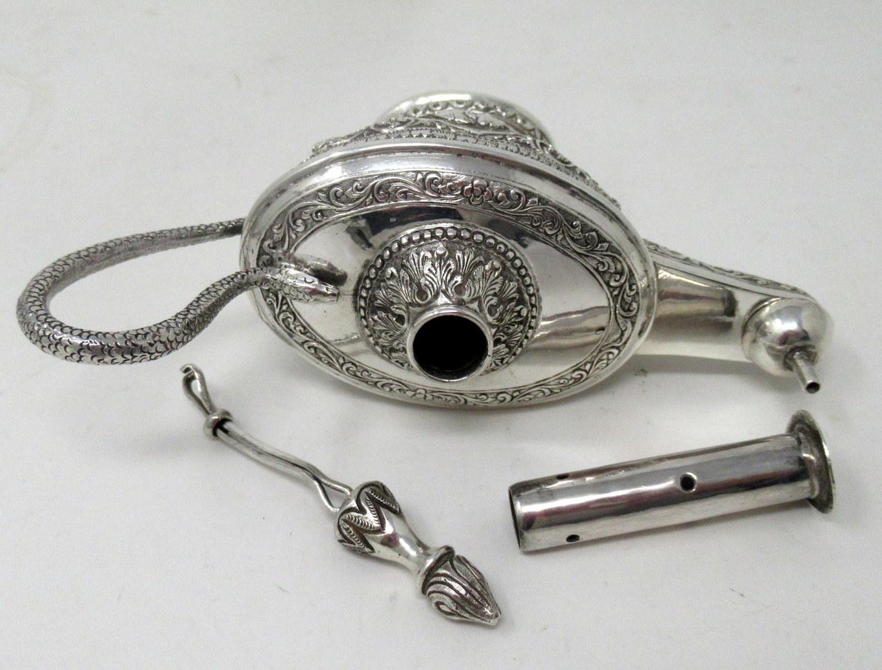 Antique Vintage Anglo Indian Sterling Silver Gentlemans Victorian Cigar Lighter 3