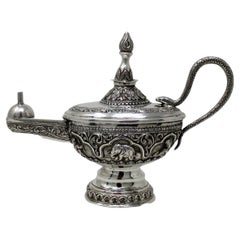 Antikes viktorianisches Vintage-Zigarrenfeuerzeug aus Anglo-indischem Sterlingsilber für Herren