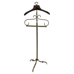 Ancienne vitrine de magasin Art Déco en laiton Valet Stand Dressboy Clothes Rack