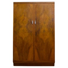 Antique Vintage Art Deco Burr Walnut Compactum Wardrobe from Verithing, 1930s