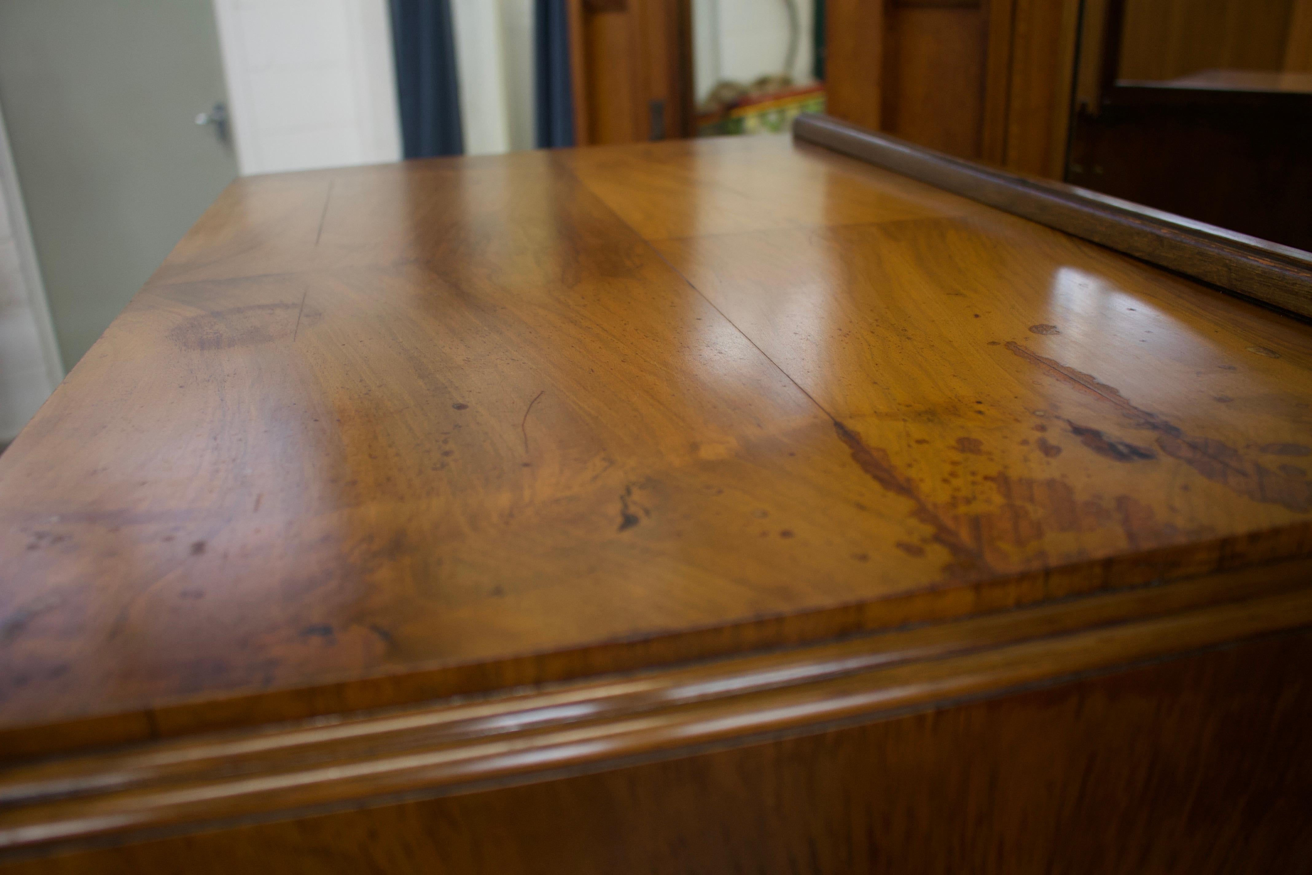 Antique Vintage Art Deco Burr Walnut Tallboy Linen Cabinet, 1930s 4