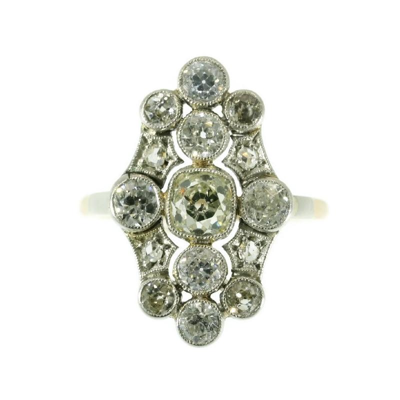 Antique Vintage Art Deco Diamond Engagement Ring, Belle Epoque In Excellent Condition In Antwerp, BE