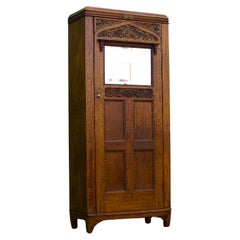 Armoire d'entrée Art Nouveau en chêne ancien, années 1910