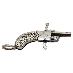Antique/Vintage Austrian watch chain fob of a pistol circa 1900