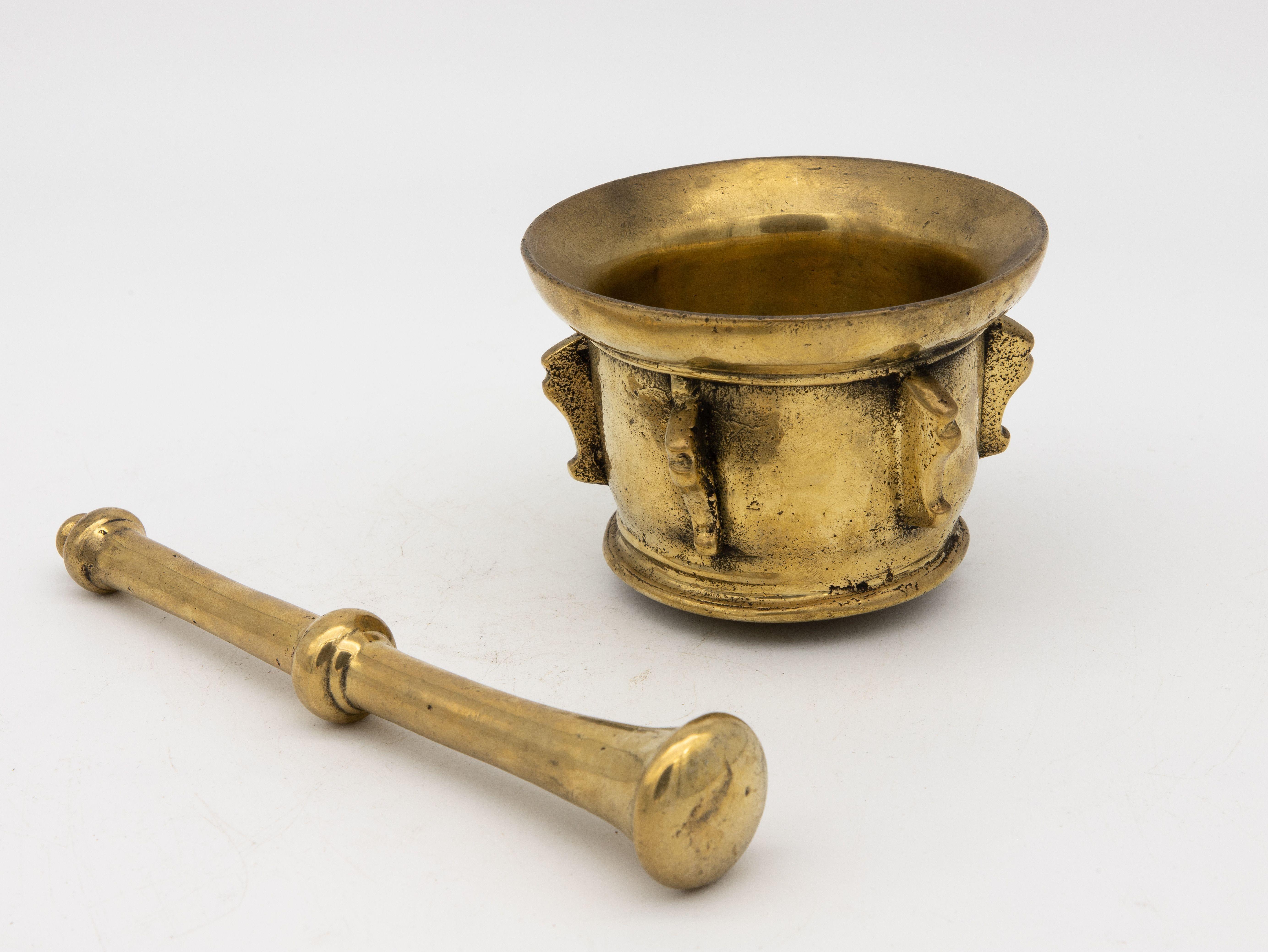 antique brass pestle and mortar