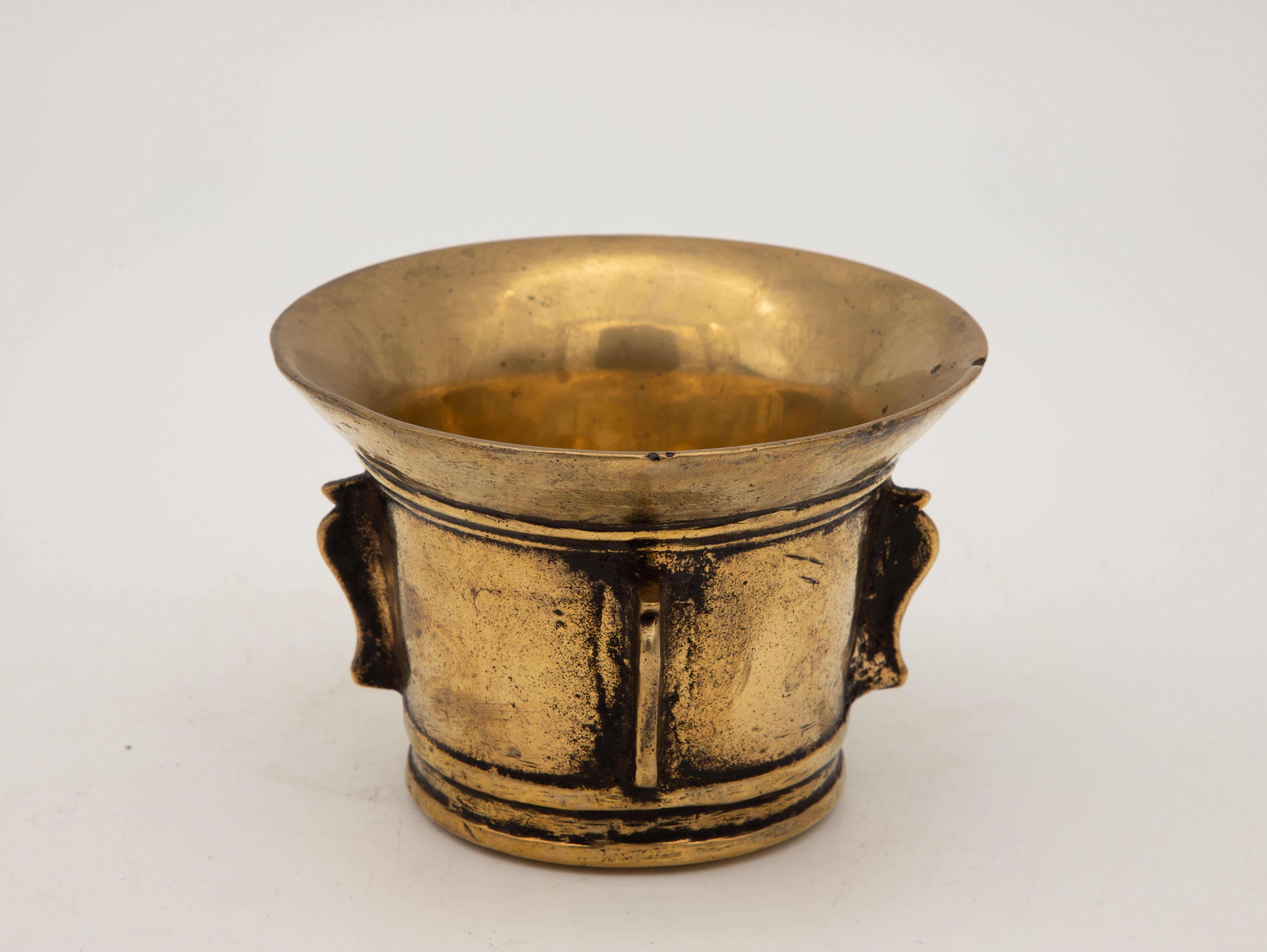 antique brass mortar and pestle
