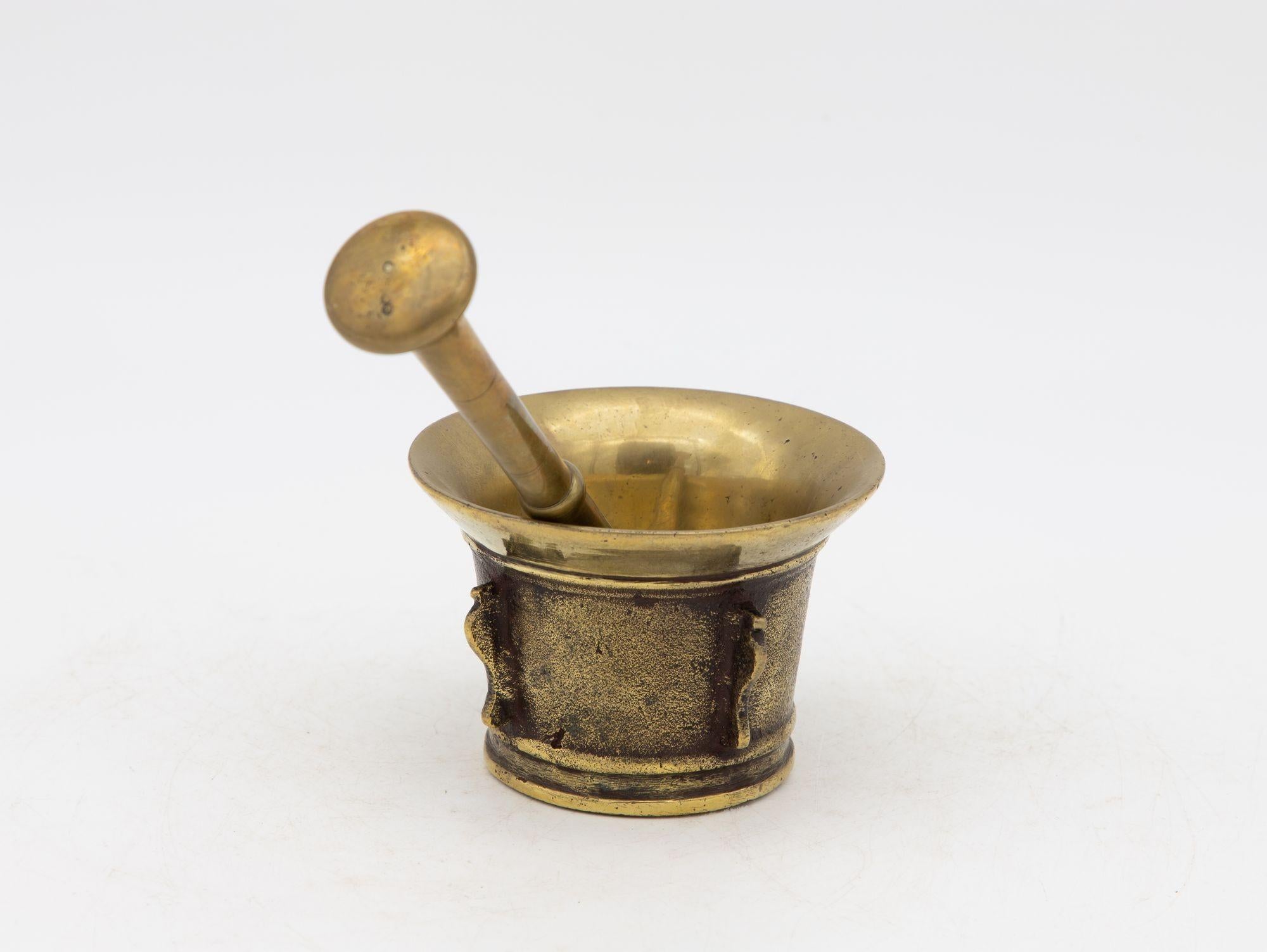 Antique Vintage Brass Mortar and Pestle For Sale 1