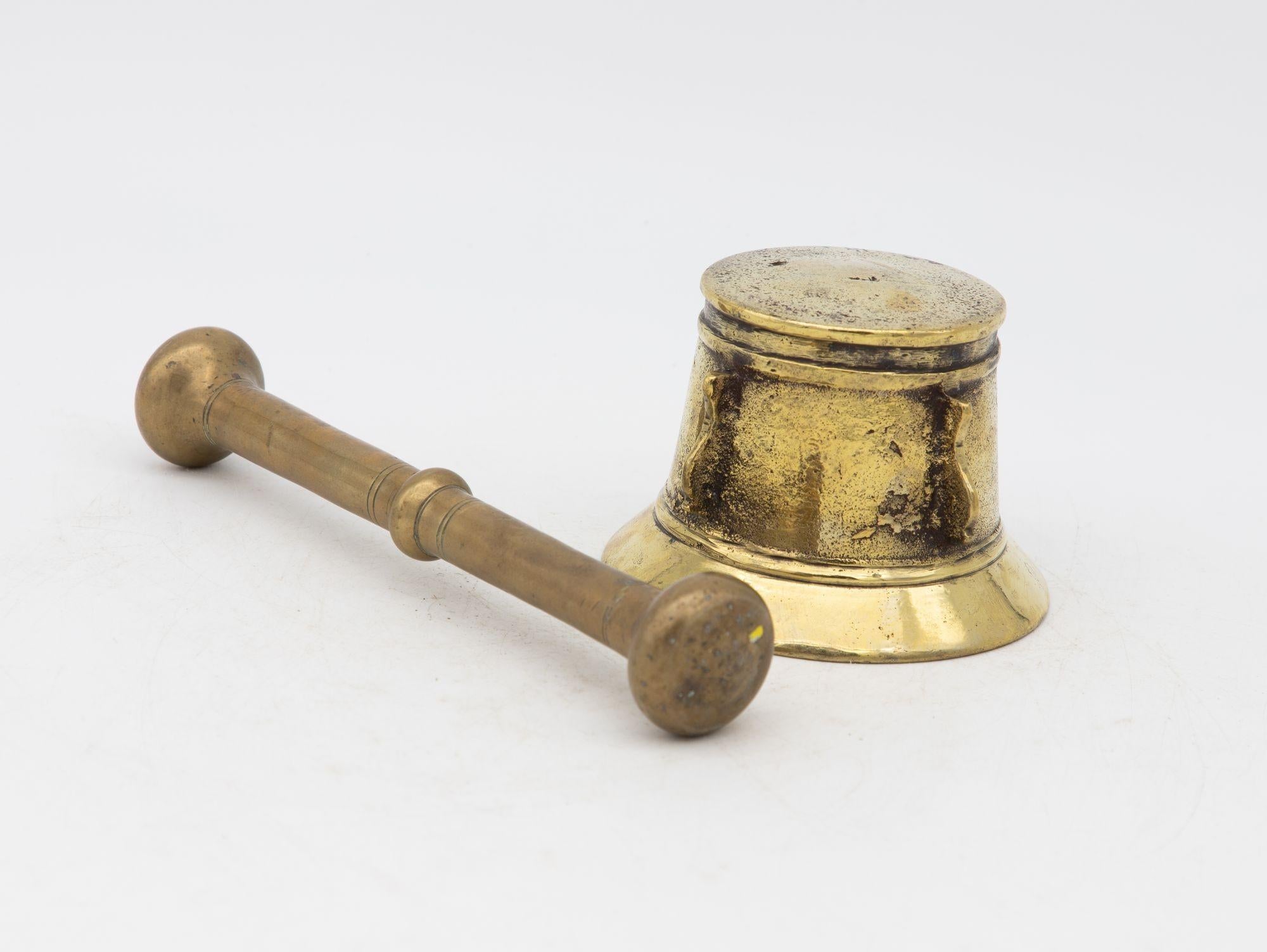 Antique Vintage Brass Mortar and Pestle For Sale 2