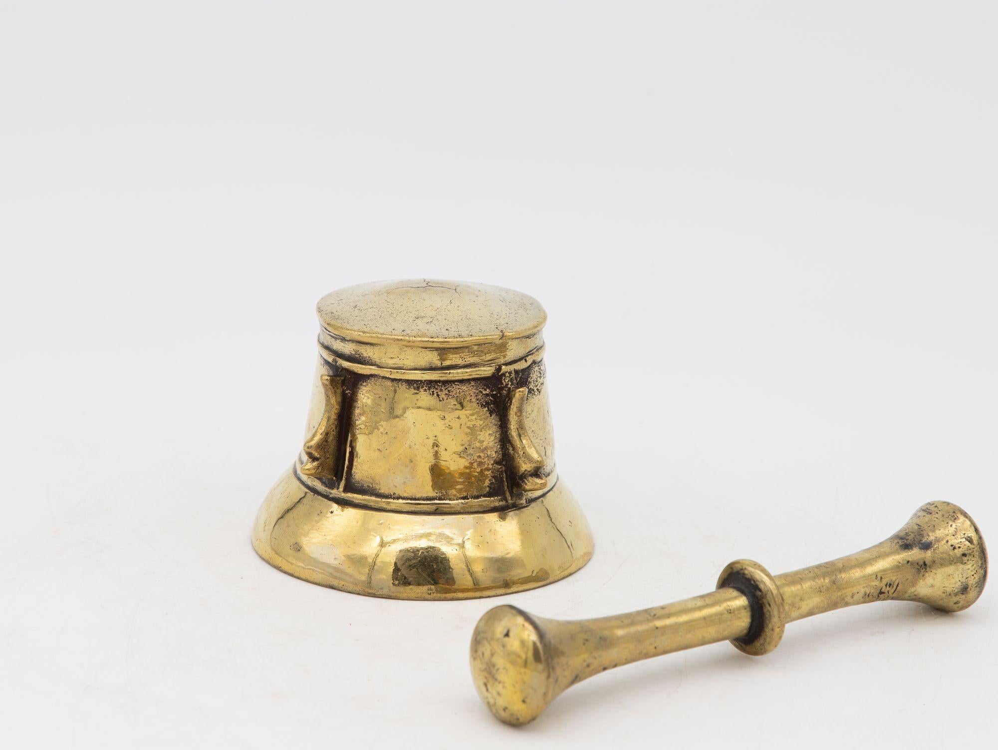 Antique Vintage Brass Mortar and Pestle For Sale 3