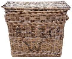 Antique Vintage Cane Very Large Strong Log or Storage Basket