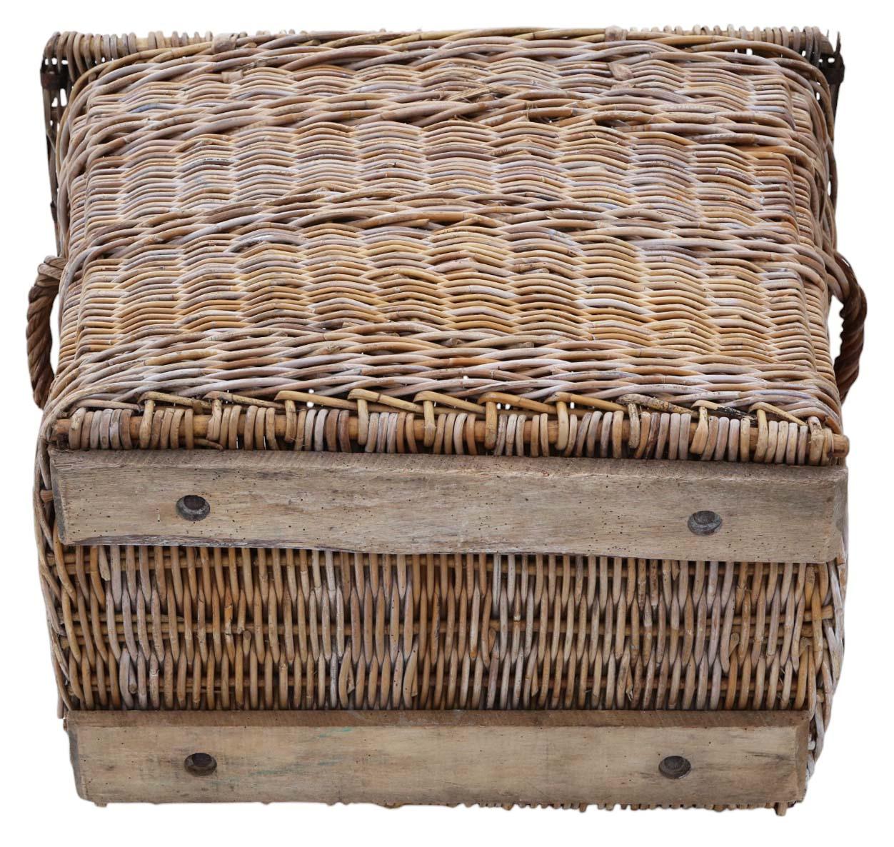 Ancien corbeau de rangement ou panier de rangement très grand et solide en vente 2