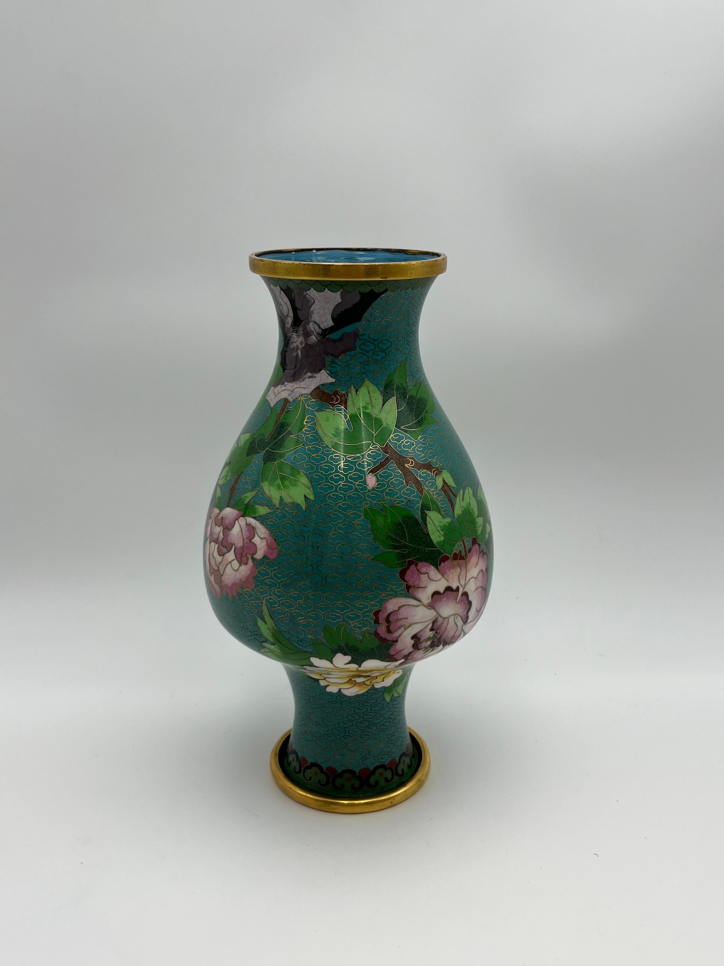 Vaso di cloisonne cinese antico / d'epoca in vendita 3