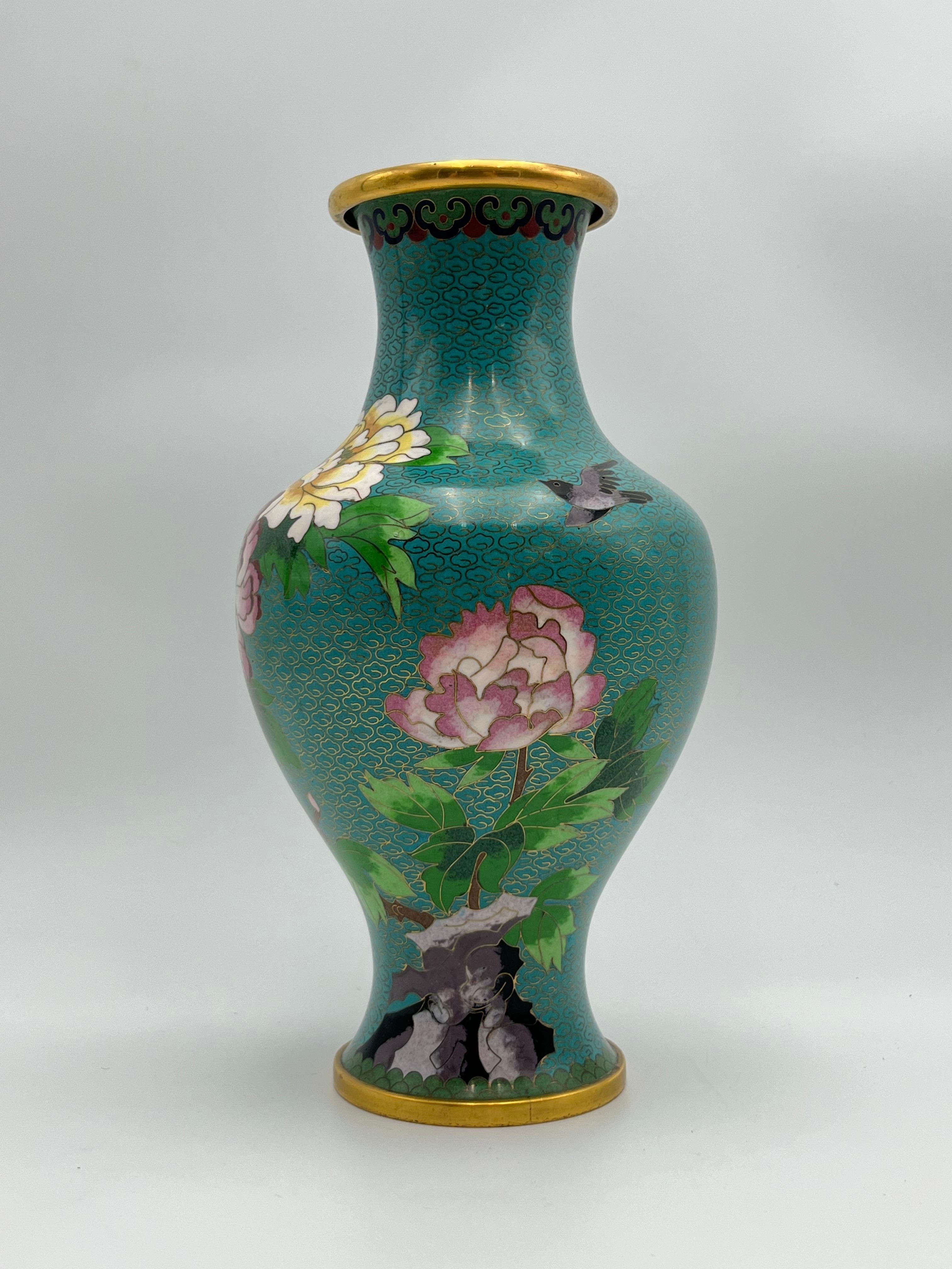 Fatto a mano Vaso di cloisonne cinese antico / d'epoca in vendita