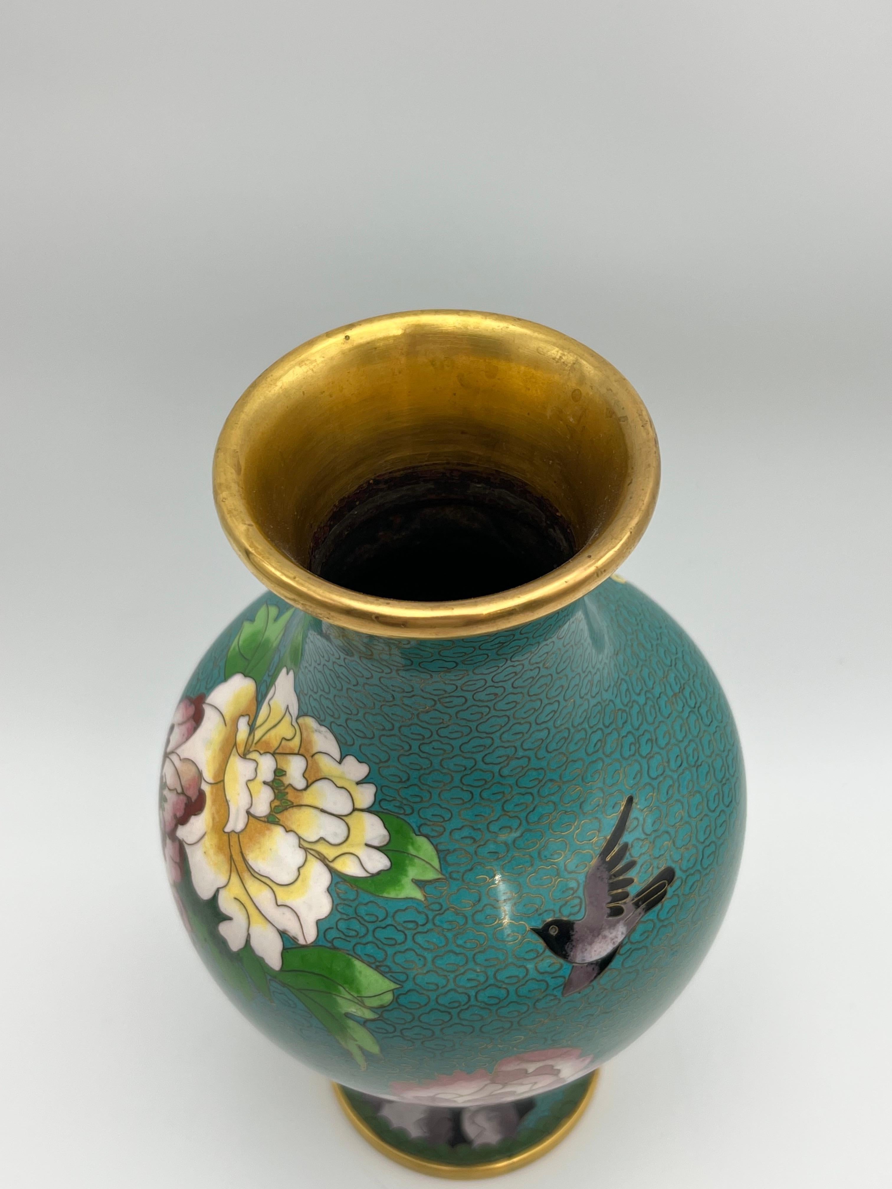 Vaso di cloisonne cinese antico / d'epoca In condizioni buone in vendita a Skien, NO