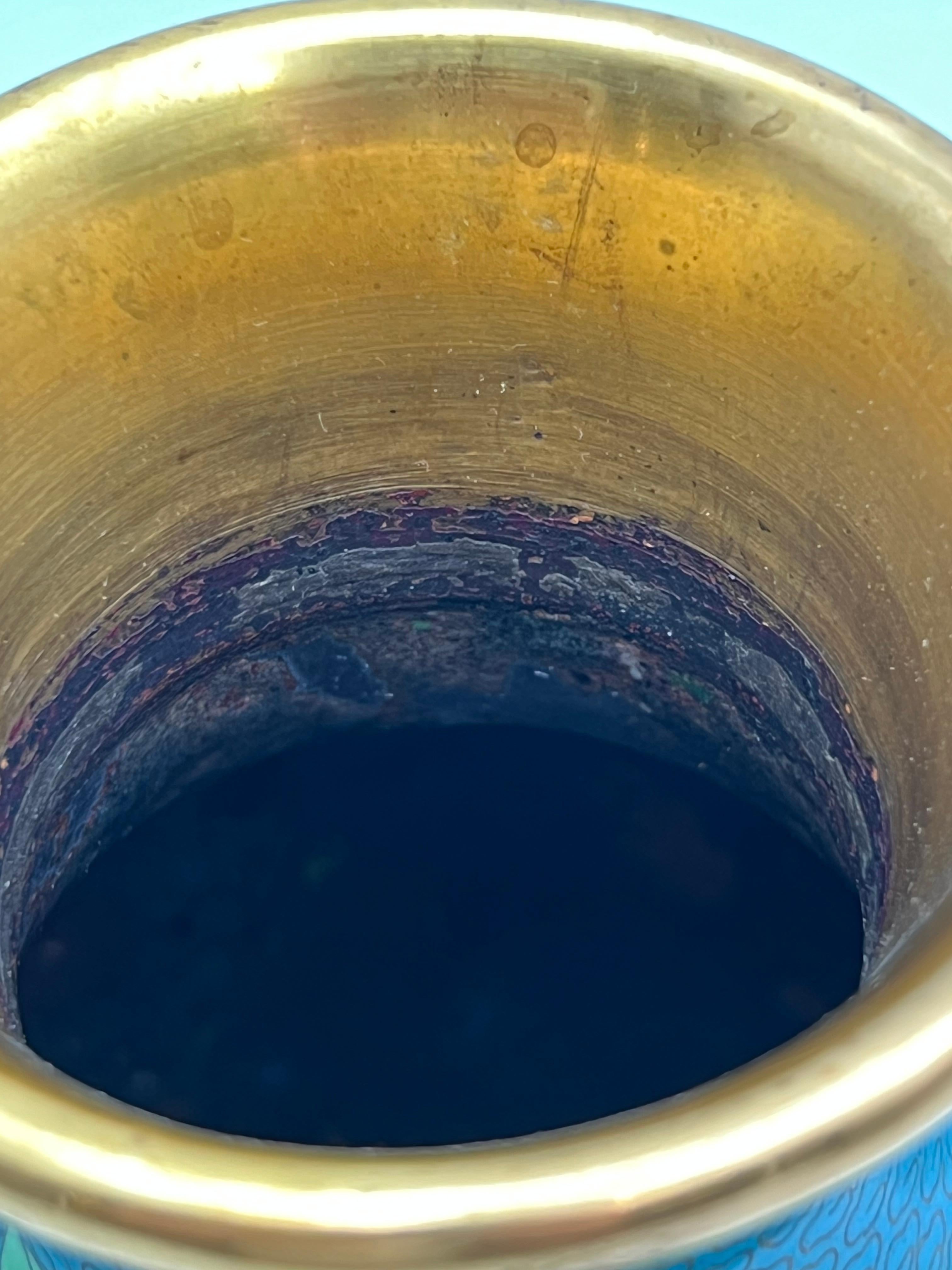 Placcato oro Vaso di cloisonne cinese antico / d'epoca in vendita