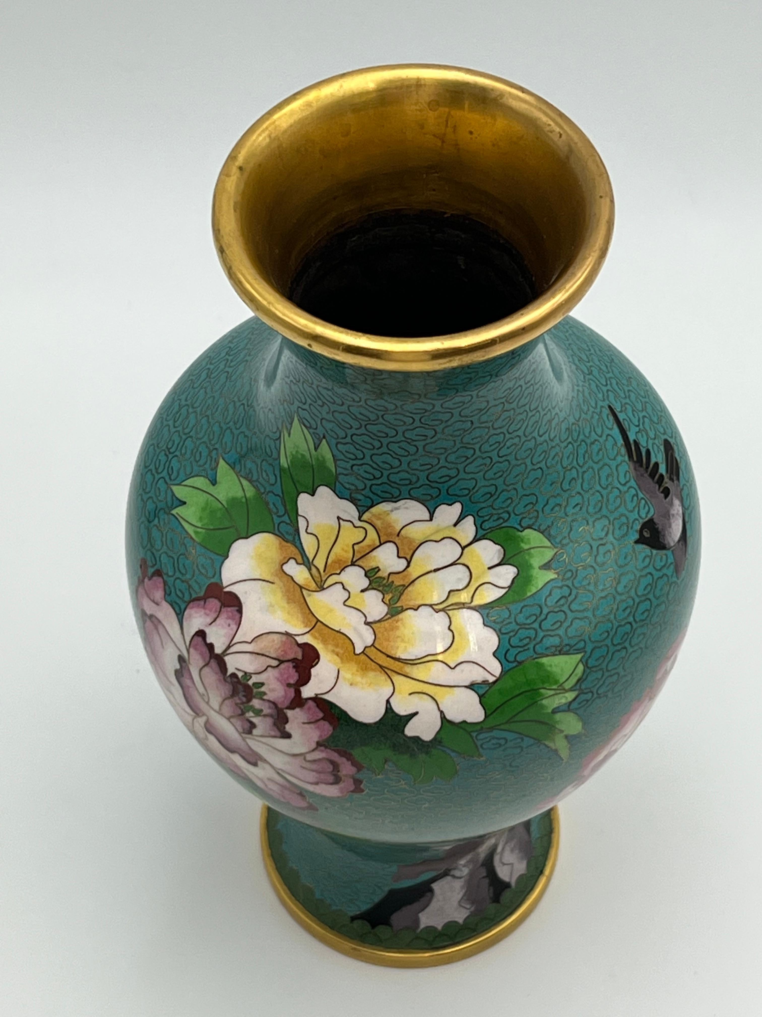 Vaso di cloisonne cinese antico / d'epoca in vendita 1