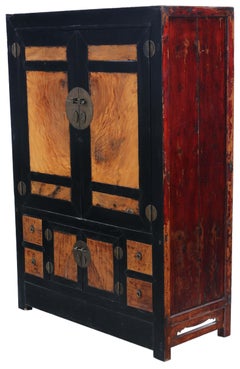 Antique Vintage Chinese Hall Housekeeper's Kitchen Larder Cupboard Dresser