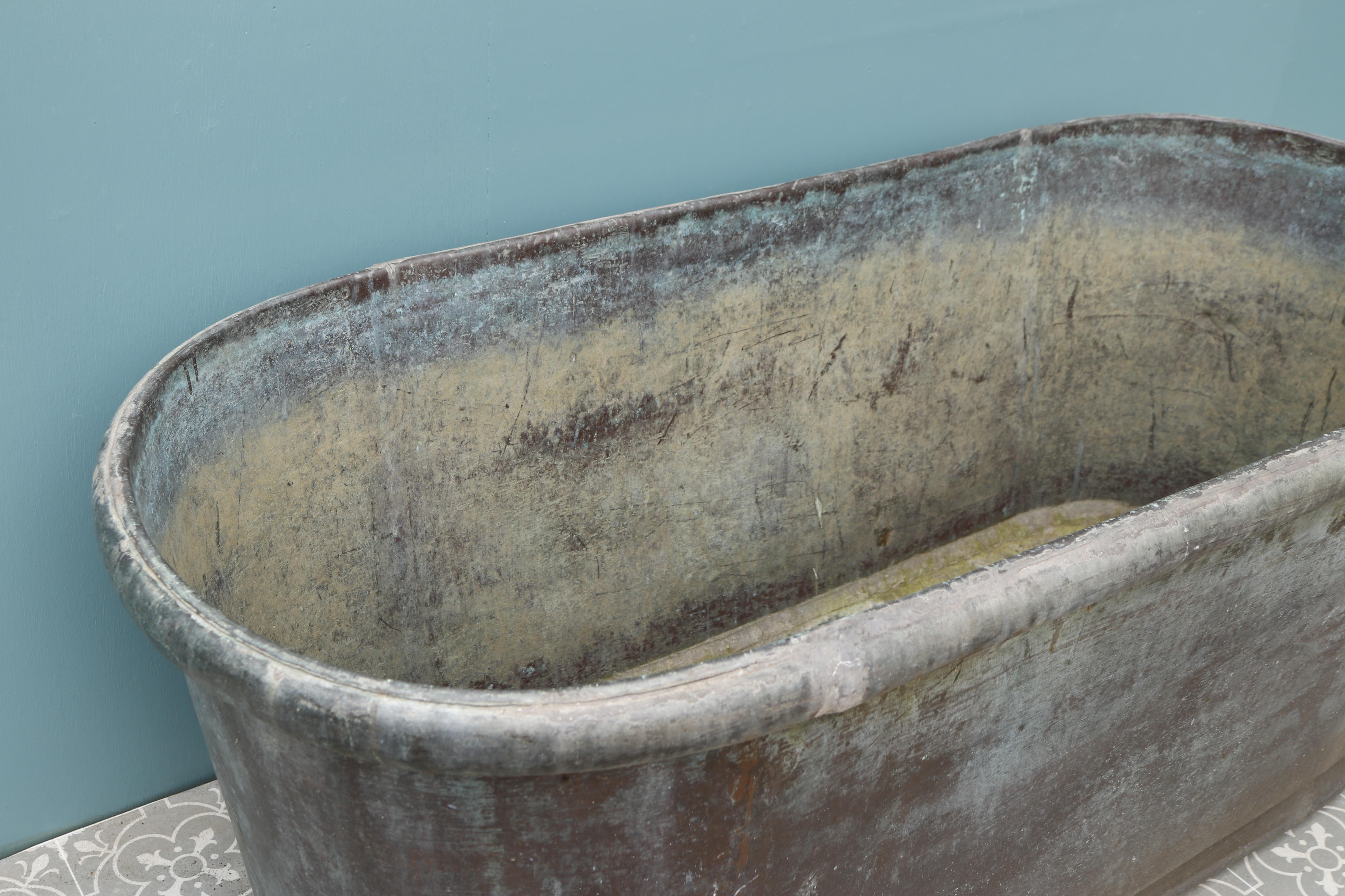 Antique Vintage Copper Bath Tub 6