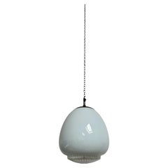 Antique Vintage Diffused Tulip Opaline Milk Glass Ceiling Pendant Light Lamp