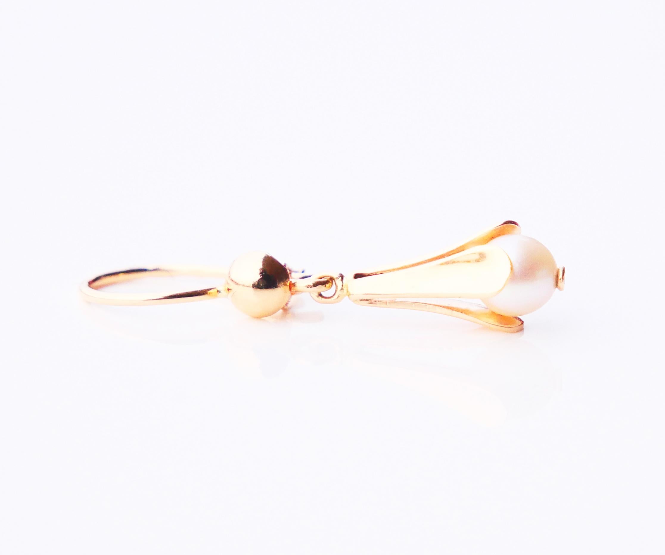 Antique Vintage Earrings Pearls solid 18K Yellow Gold / 2.1gr For Sale 1
