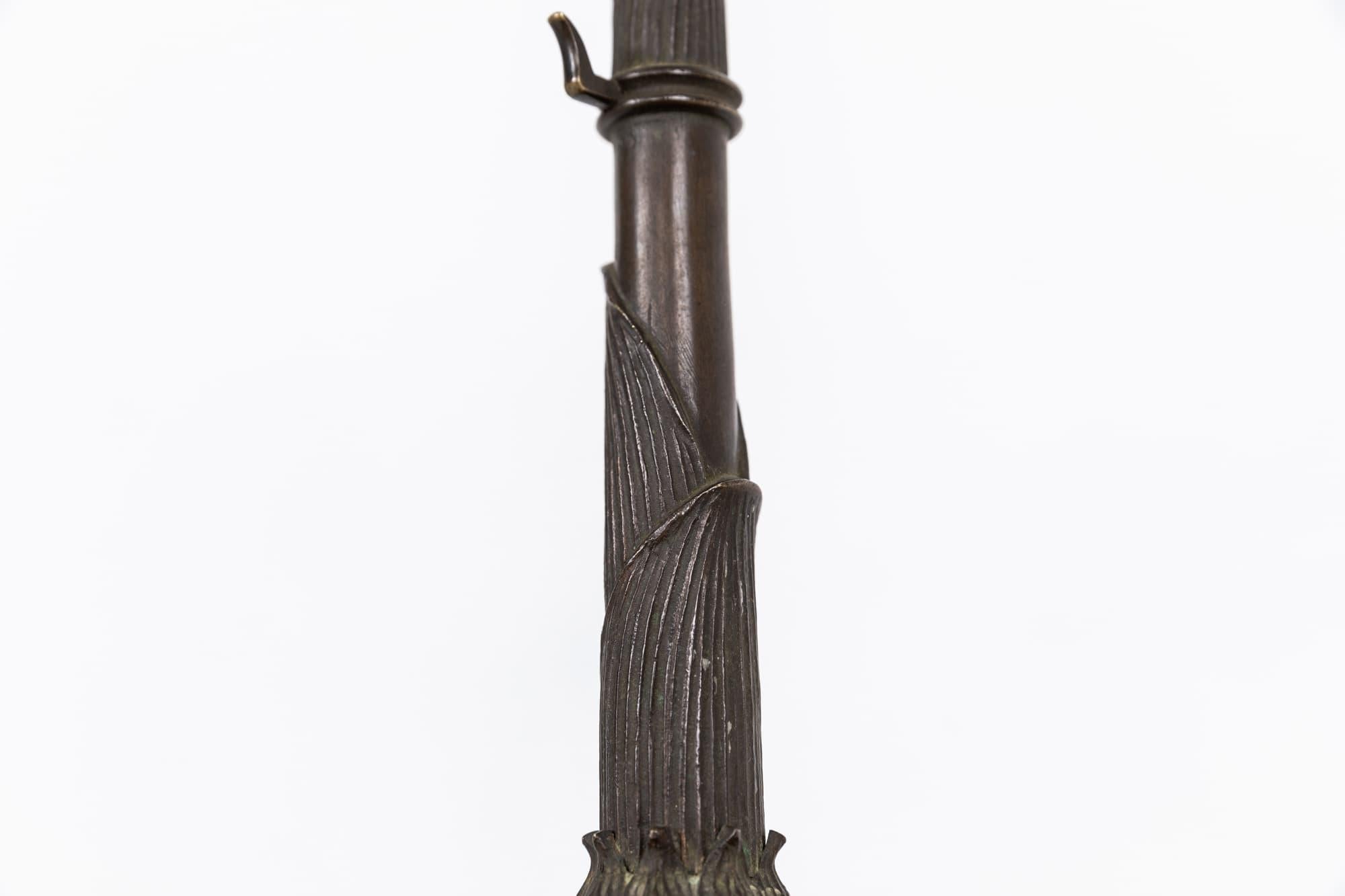 Antique Vintage Edwardian Brass French Empire Candlestick Desk Table Lamp c1900 1