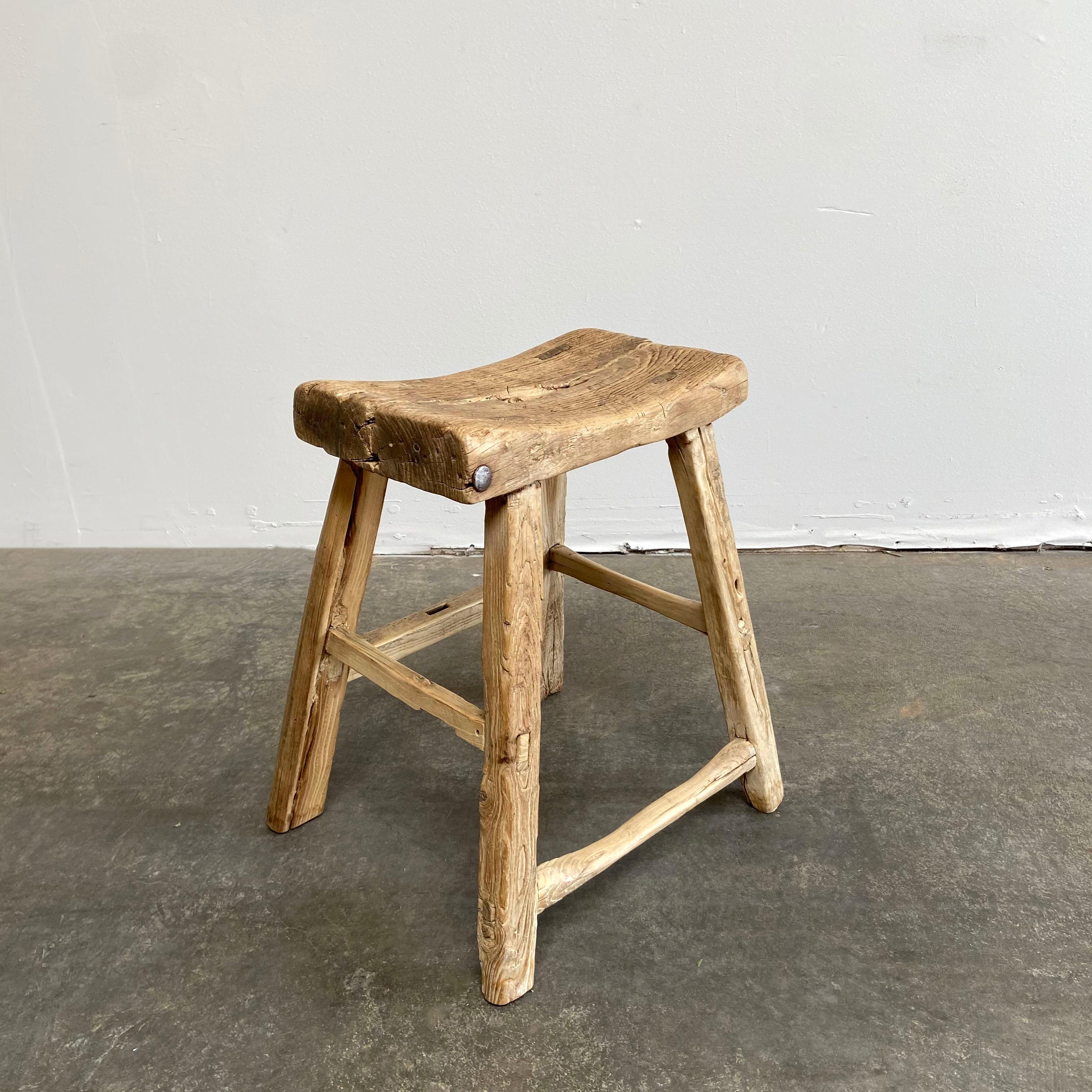 vintage elm stool