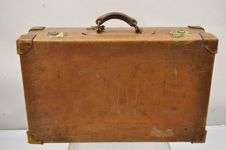 VALIGIA IN CUOIO vintage per portapacchi auto d'epoca EUR 90,00