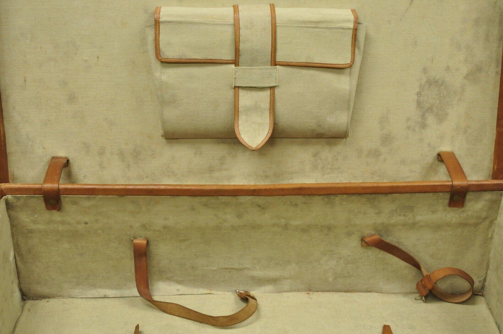 Antike Vintage Englisch Brown Leder 28 Koffer Koffer Hartschalenkoffer im Zustand „Gut“ im Angebot in Philadelphia, PA