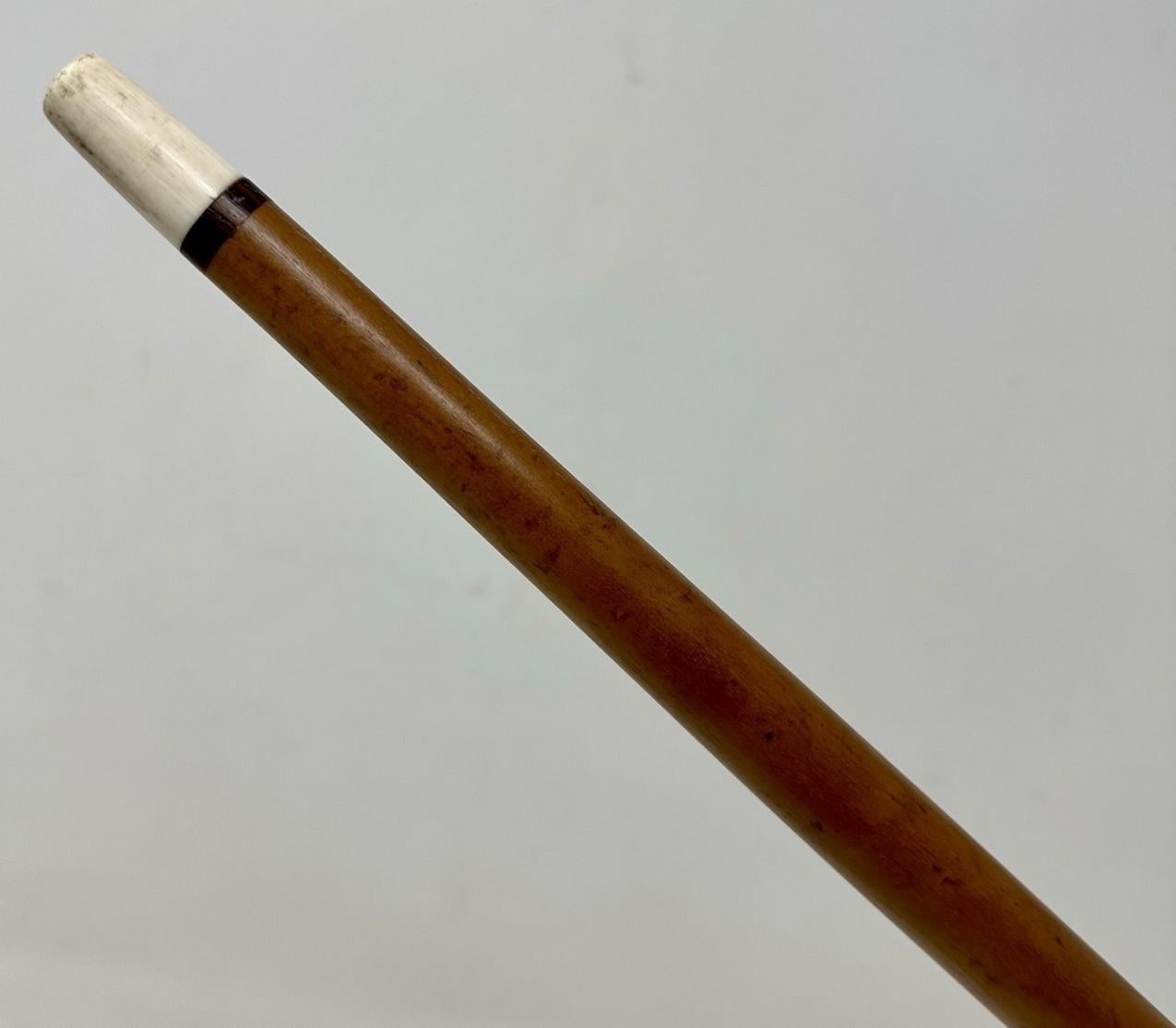 Antique Vintage English Ladys Gentlemas Malacca Wooden Walking Stick Cane 1920   For Sale 1