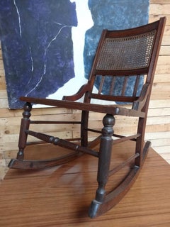 Antique Vintage English Oak Rocking Chair, 1800s
