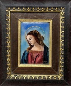 Virgen María antigua y vintage francesa, esmaltada sobre cobre, de FJ Carmona, Limoges