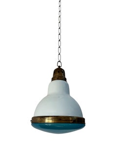 Antique Vintage German Opaline Reinlicht Solal Daylight Ceiling Pendant Light