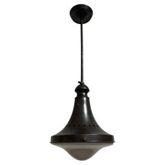 Ciondolo da soffitto in bronzo opalino vintage industriale Bauhaus di Philips