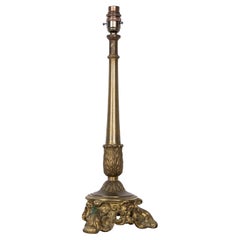 Antique Vintage Industrial Cast Brass Column Desk Table Lamp, circa 1940