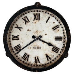 Antique Vintage Industrial Cast Iron Gent Gents of Leicester Factory Wall Clock