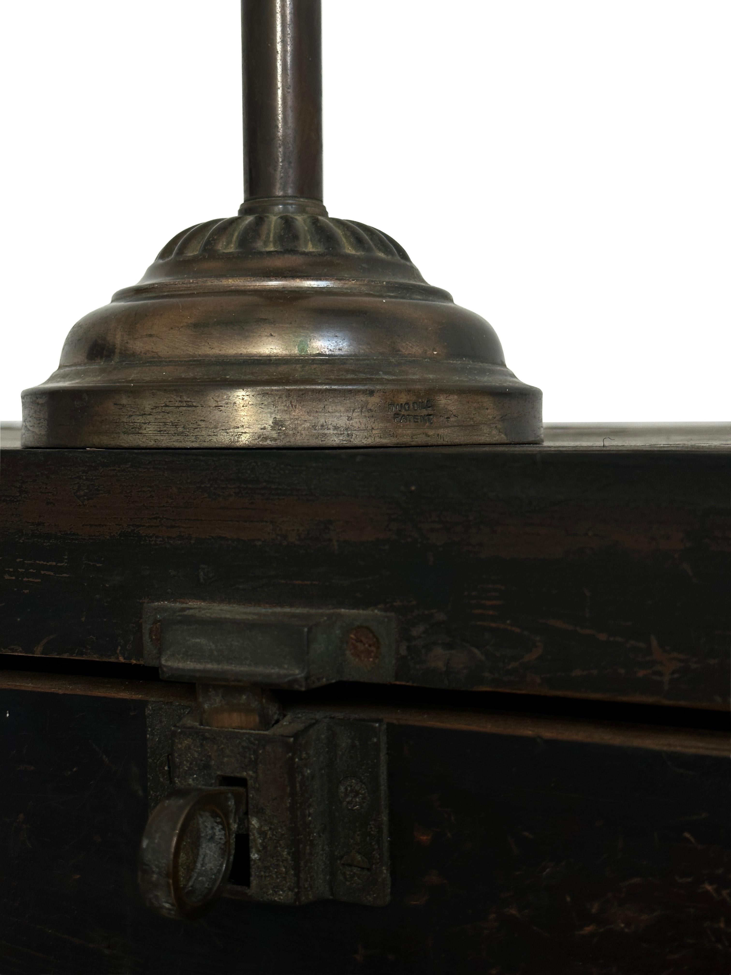 British Antique Vintage Industrial Dugdills Brass Table Desk Task Factory Lamp Light For Sale