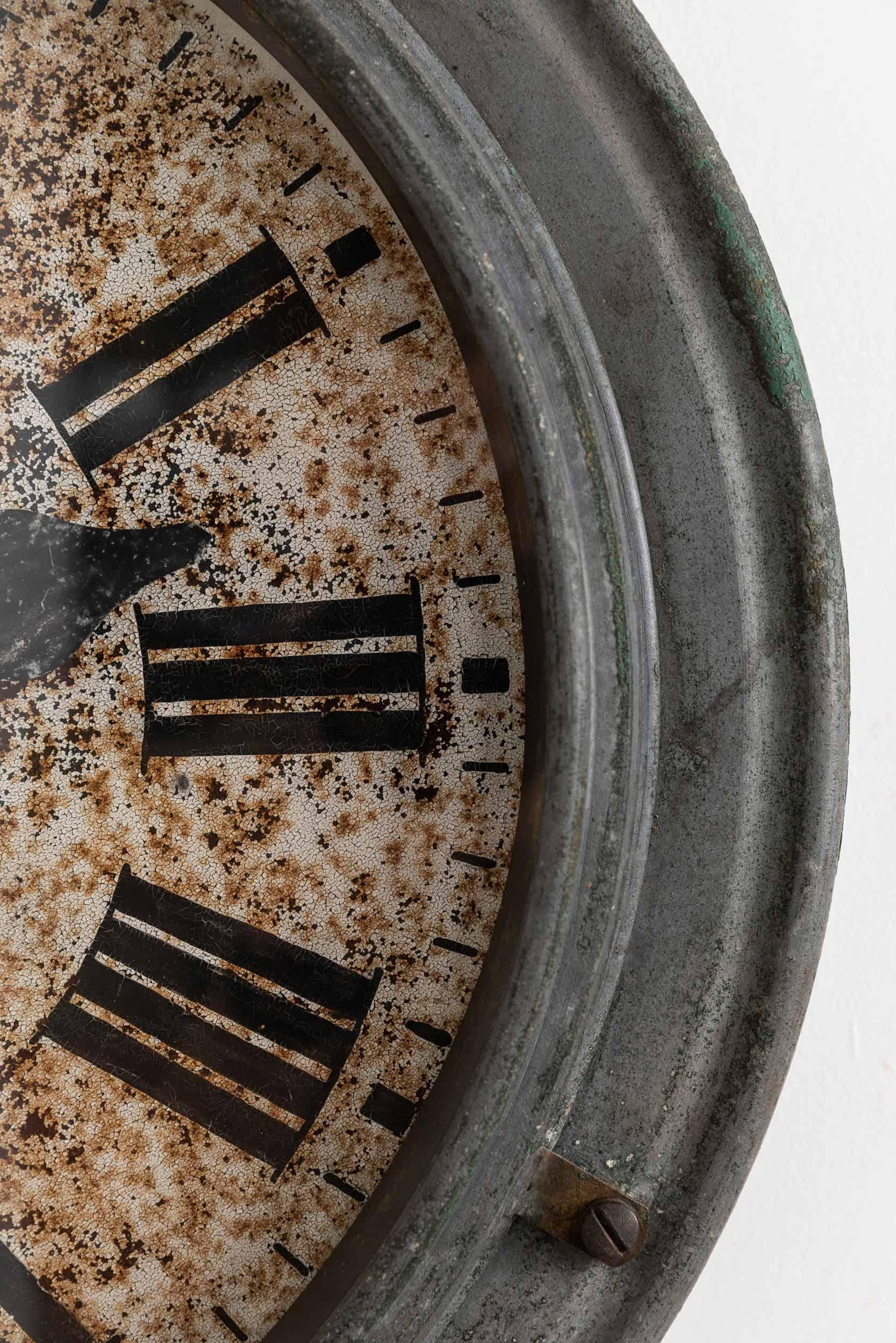 Acciaio Antico orologio da parete industriale d'epoca Electrique Brillie Factory Railway c.1930 in vendita