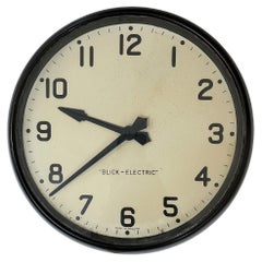 Antique Vintage Industrial English Gents of Leicester Blick Electric Wall Clock