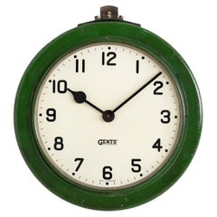 Antico orologio da parete industriale d'epoca Gents of Leicester Railway c1920