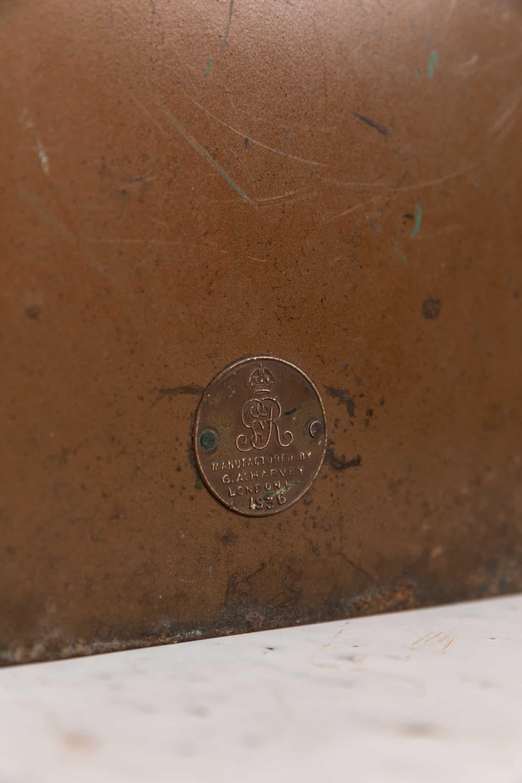 Antique Vintage Industrial George V Copper Post Office Waste Paper Bin. c.1930 1