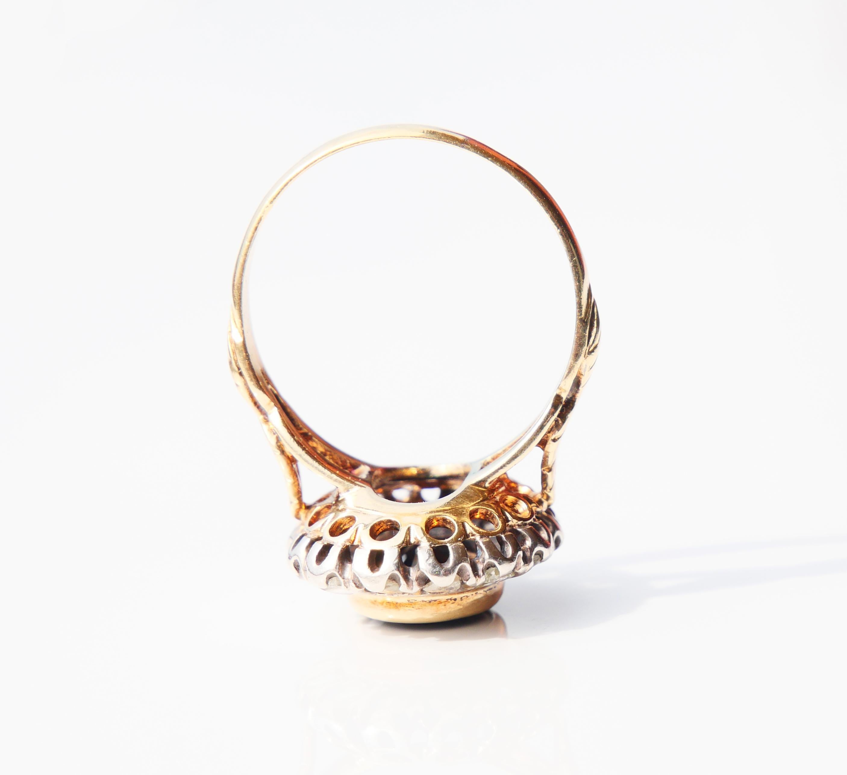 Antiker Vintage Italienischer Ring 3ct Saphir 2ctw Diamanten 18K Gold Ø 10.25 US/ 8gr im Angebot 6