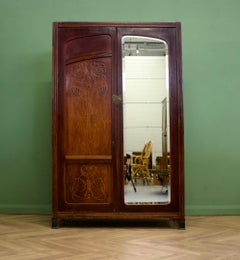 Antique Vintage J & J Kohn Austrian Art Nouveau Wardrobe, 1900's