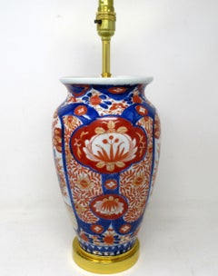 Antique Vintage Japanese Chinese Imari Porcelain Ormolu Table Lamp Blue Red Gilt