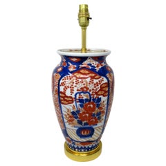 Antique Vintage Japanese Chinese Imari Porcelain Ormolu Table Lamp Blue Red Gilt