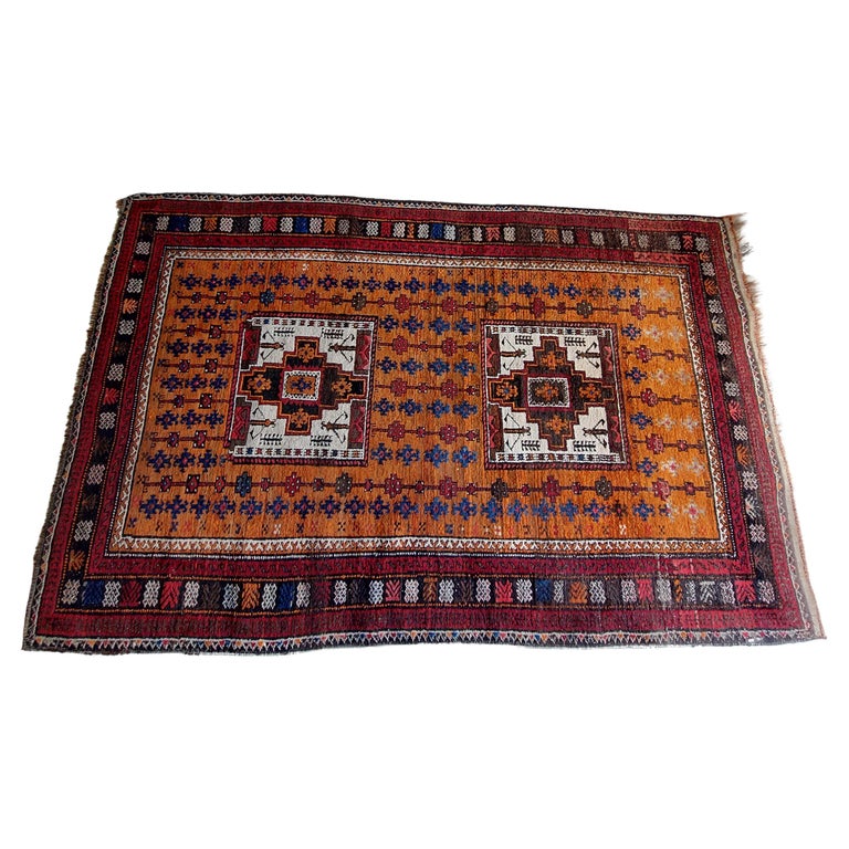 antique Vintage kazak caucasian tribal rug 190x120cm For Sale at 1stDibs