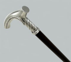 Antique Vintage Ladys Art Nouveau Wooden Walking Dress Stick Sterling Silver