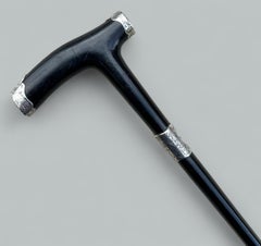 Antiguo Bastón de madera ebonizada para dama y caballero 1895